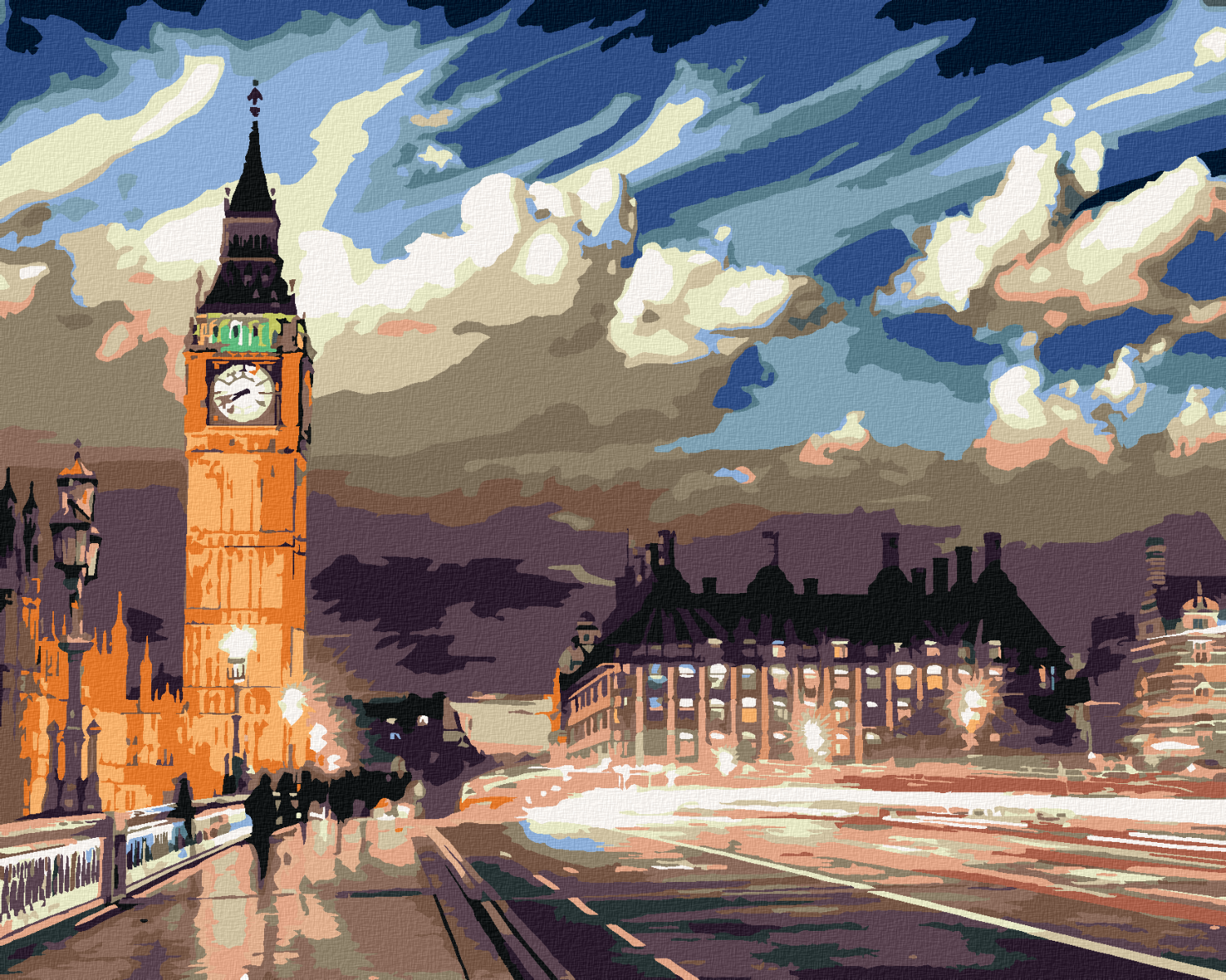 Maľovanie podľa čísel Súmrak nad Londýnom 40x50cm Zuty