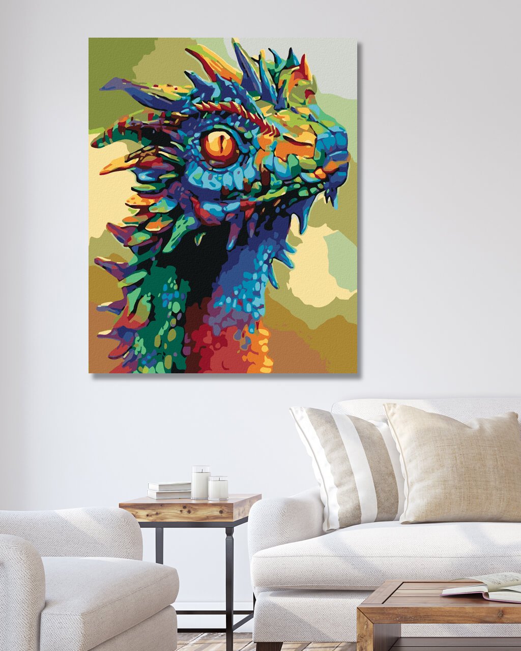 Maľovanie podľa čísel Farebný drak 40x50cm Zuty