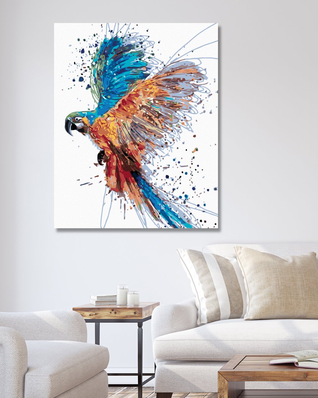 Maľovanie podľa čísel Farebný papagáj 40x50cm Zuty