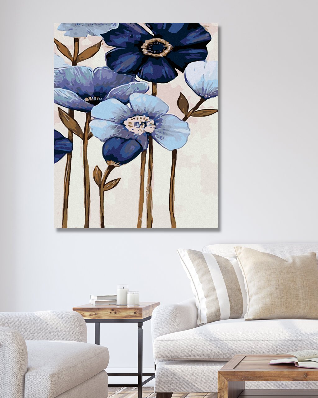 Maľovanie podľa čísel Modré kvetiny 40x50cm Zuty