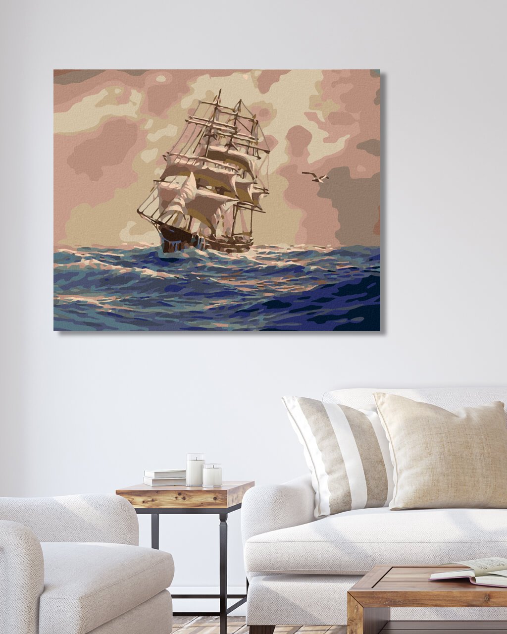 Maľovanie podľa čísel Plachetnica na mori 40x50cm Zuty