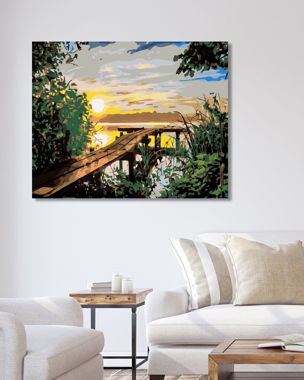 Maľovanie podľa čísel Mólo na jazere 40x50cm Zuty