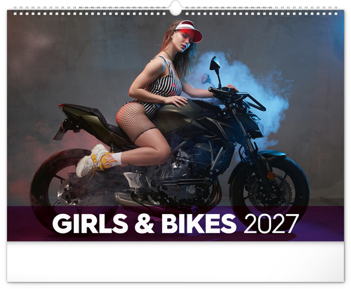 Nástenný kalendár Girls & Bikes 2027, 48 x 33 cm
