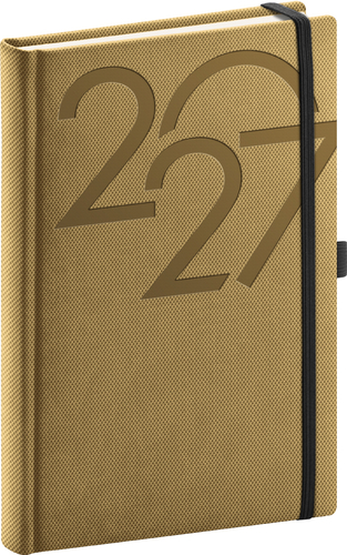 NOTIQUE Denný diár Ajax 2027, zlatý, 15 x 21 cm