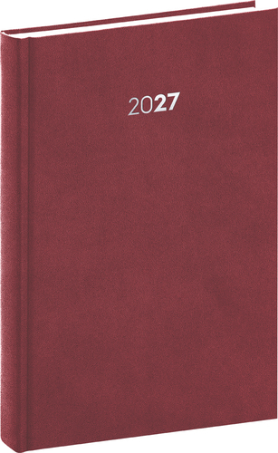 NOTIQUE Denný diár Balakon 2027, bordó, 15 x 21 cm