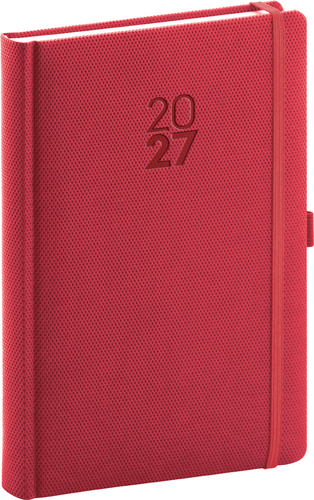 NOTIQUE Denný diár Diamante 2027, červený, 15 x 21 cm