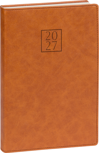 NOTIQUE Denný diár Prestigio 2027, hnedý, 15 x 21 cm