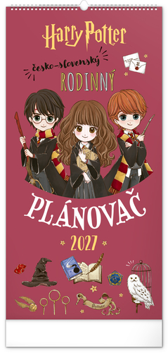 NOTIQUE Nástenný kalendár Rodinný plánovací Harry Potter 2027, 21 x 42 cm