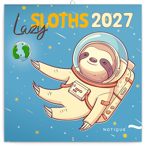 NOTIQUE Poznámkový kalendár Pohodové leňochody 2027, 30 x 30 cm