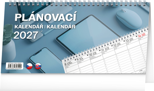 NOTIQUE Stolový kalendár Plánovací CZ/SK 2027, 25 x 12,5 cm