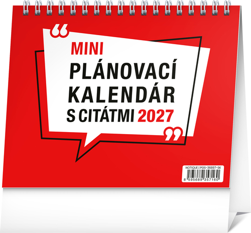 NOTIQUE Stolový kalendár Plánovací s citátmi 2027, 16,5 x 13 cm