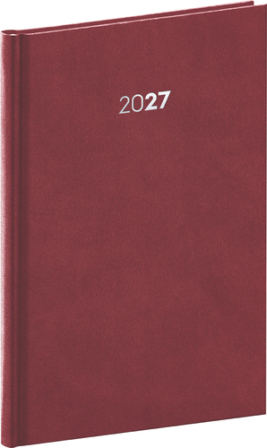 NOTIQUE Týždenný diár Balakon 2027, bordó, 15 x 21 cm