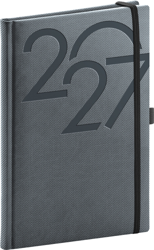 NOTIQUE Týždenný diár Ajax 2027, čierny, 15 x 21 cm