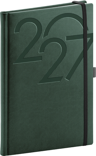 NOTIQUE Týždenný diár Ajax 2027, zelený, 15 x 21 cm