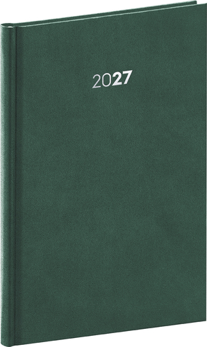 NOTIQUE Týždenný diár Balakon 2027, zelený, 15 x 21 cm