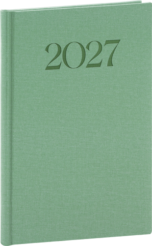 NOTIQUE Týždenný diár Biella 2027, zelený, 15 x 21 cm