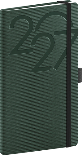 NOTIQUE Vreckový diár Ajax 2027, zelený, 9 x 15,5 cm
