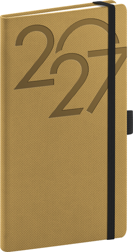 NOTIQUE Vreckový diár Ajax 2027, zlatý, 9 x 15,5 cm