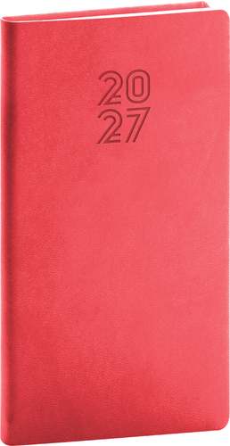 NOTIQUE Vreckový diár Aprint 2027, červený, 9 x 15,5 cm