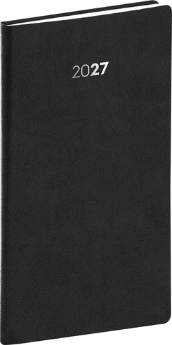 NOTIQUE Vreckový diár Balakon 2027, čierny, 9 x 15,5 cm