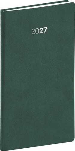 NOTIQUE Vreckový diár Balakon 2027, zelený, 9 x 15,5 cm