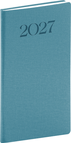 NOTIQUE Vreckový diár Biella 2027, modrý, 9 x 15,5 cm