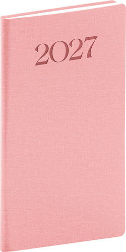 NOTIQUE Vreckový diár Biella 2027, růžový, 9 x 15,5 cm