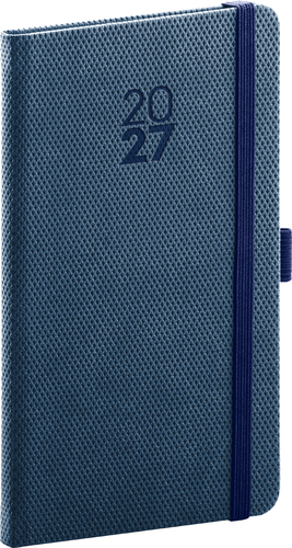 NOTIQUE Vreckový diár Diamante 2027, modrý, 9 x 15,5 cm