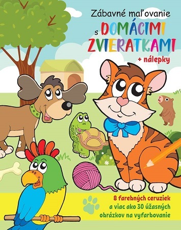 Zábavné maľovanie s domácimi zvieratkami + nálepky a farbičky