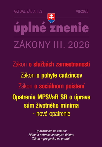 Aktualizácia III/3 2026 – Zamestnanosť
