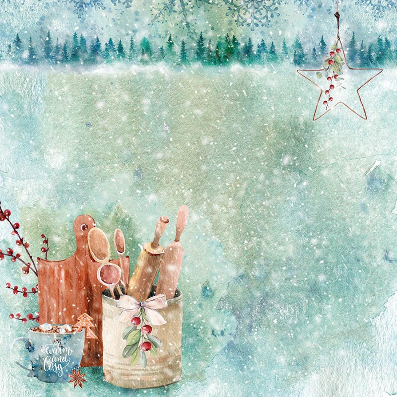 Blok vzorovaných papierov Studio Light, 15 x 15 cm – Let it Snow, modré variácie
