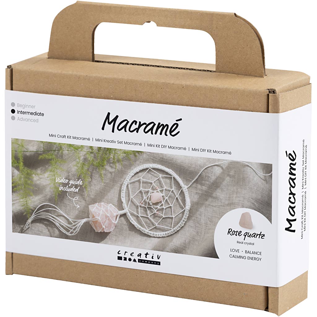 Mini kreatívna sada Makramé - Lapač snov s ruženínom