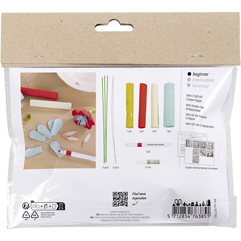 Mini kreatívna sada Krepový papier – Kvety