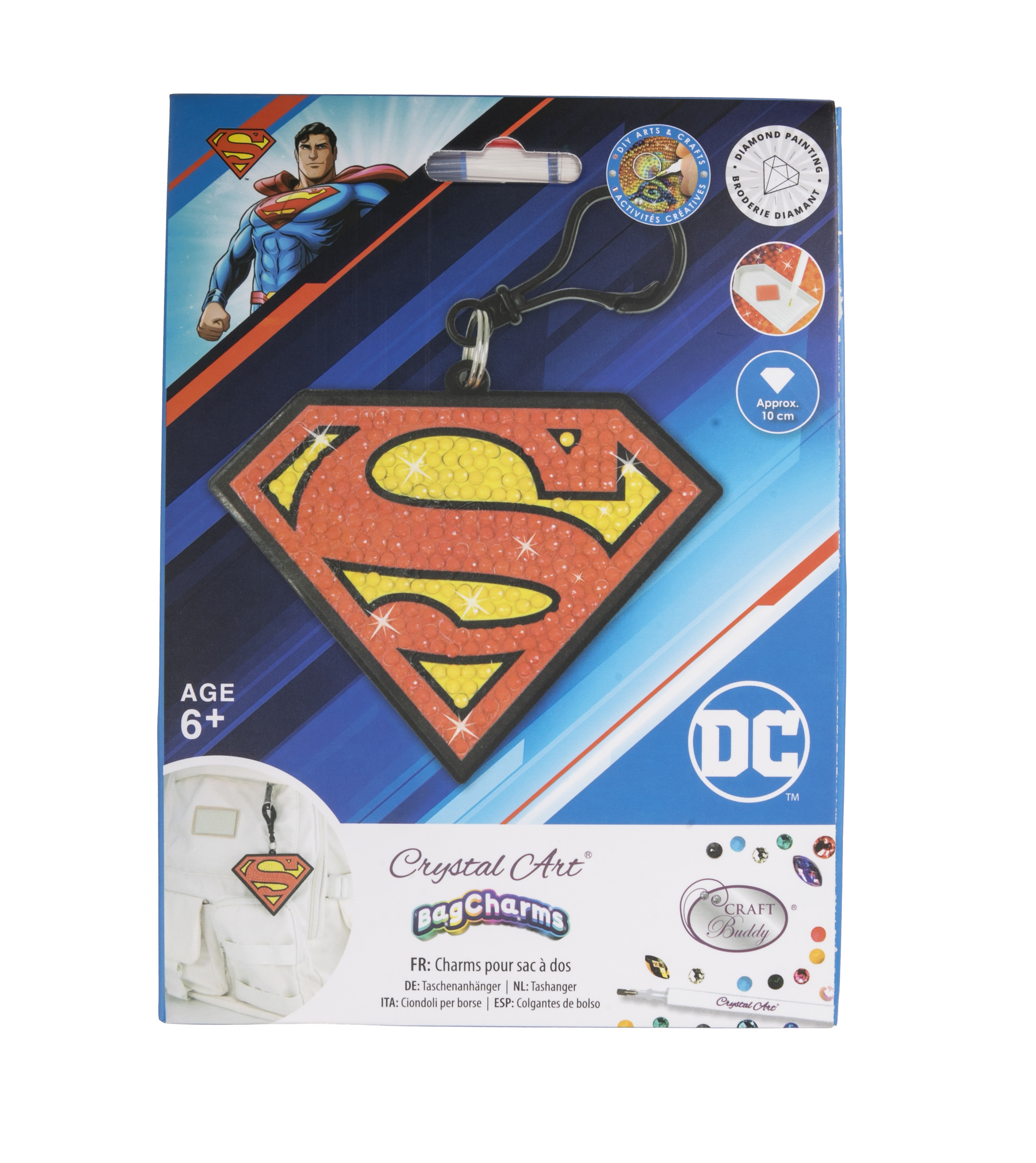 Prívesok na tašku Superman DC vykladanie z diamantov