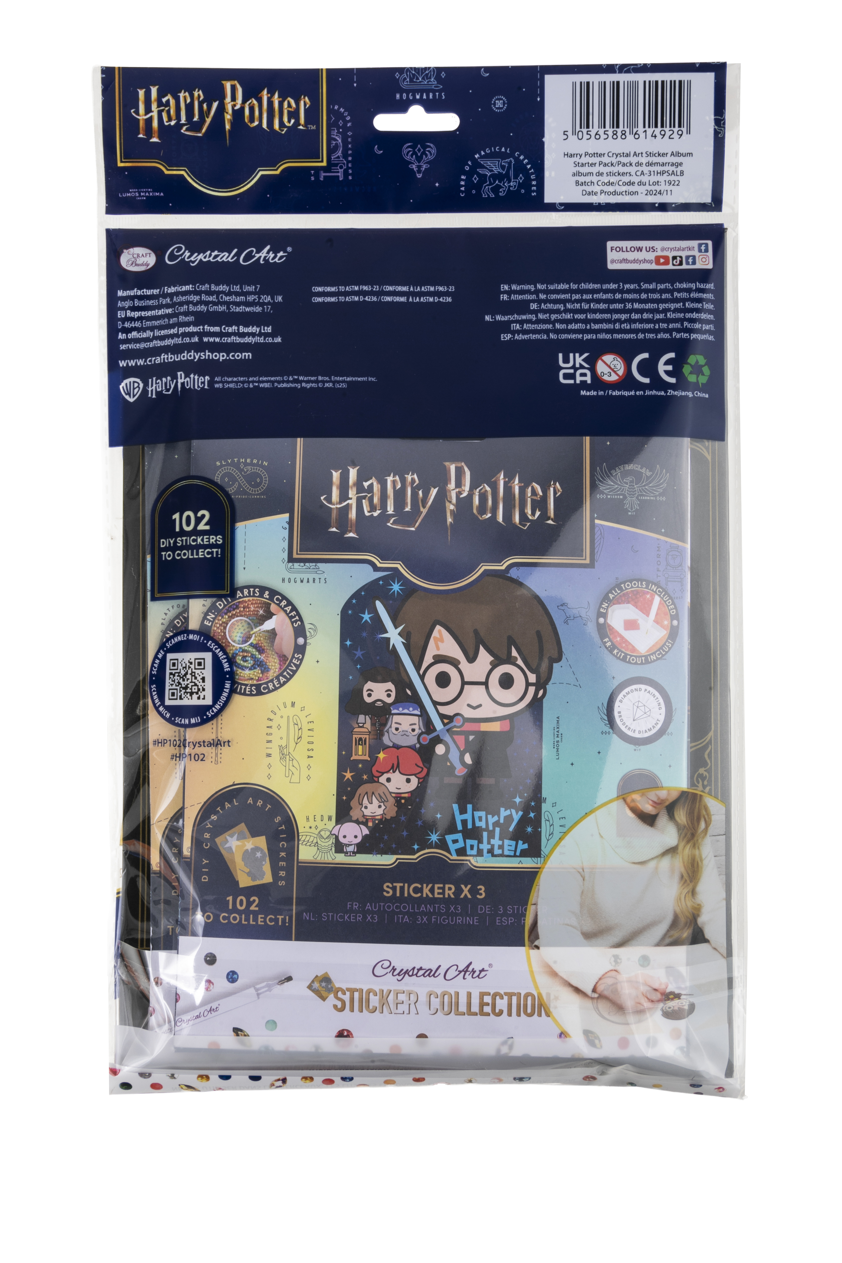Zberateľský album s nálepkami Harry Potter vykladanie z diamantov