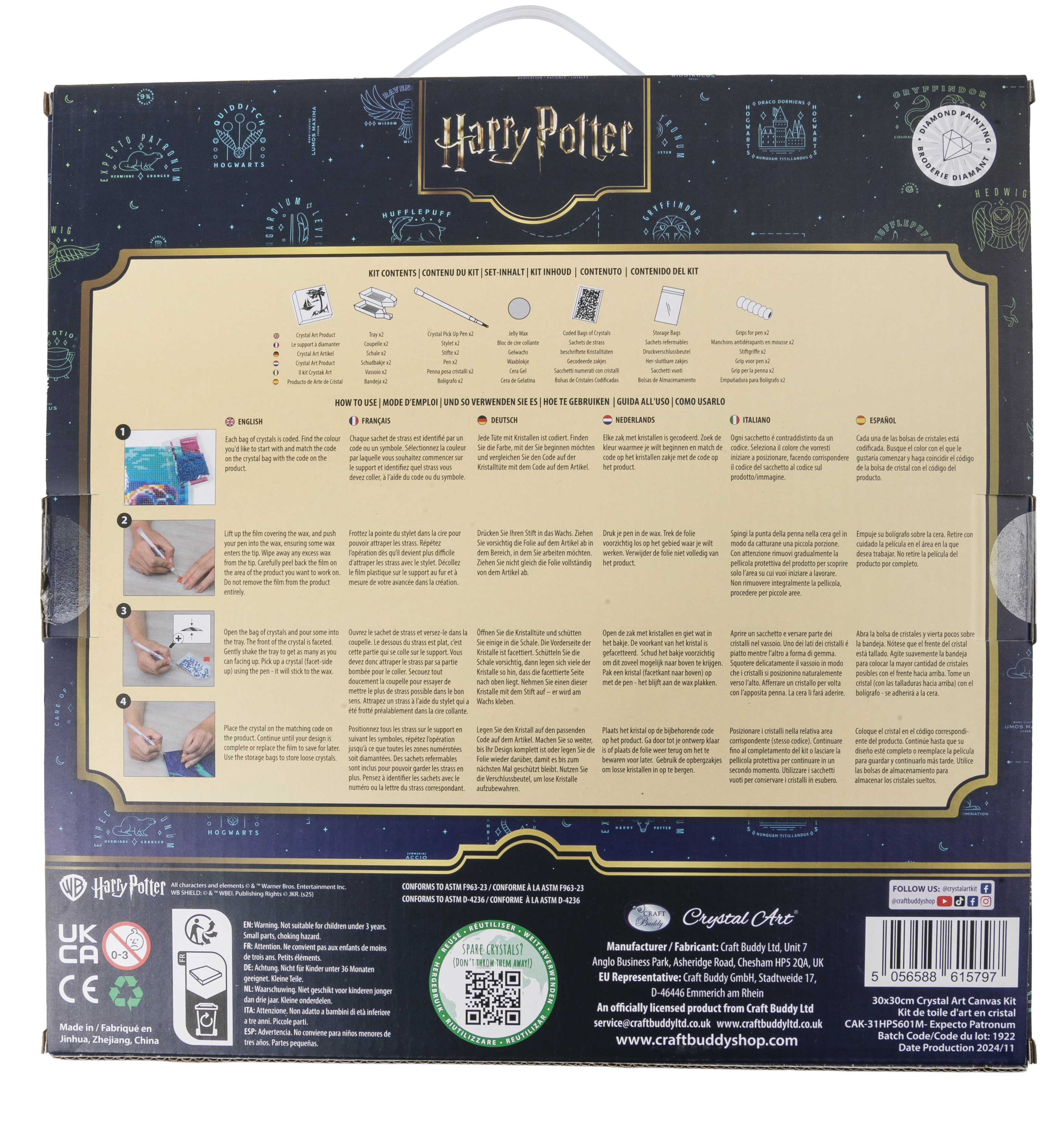 Obraz Expecto Petronum Harry Potter (30x30 cm) vykladanie z diamantov