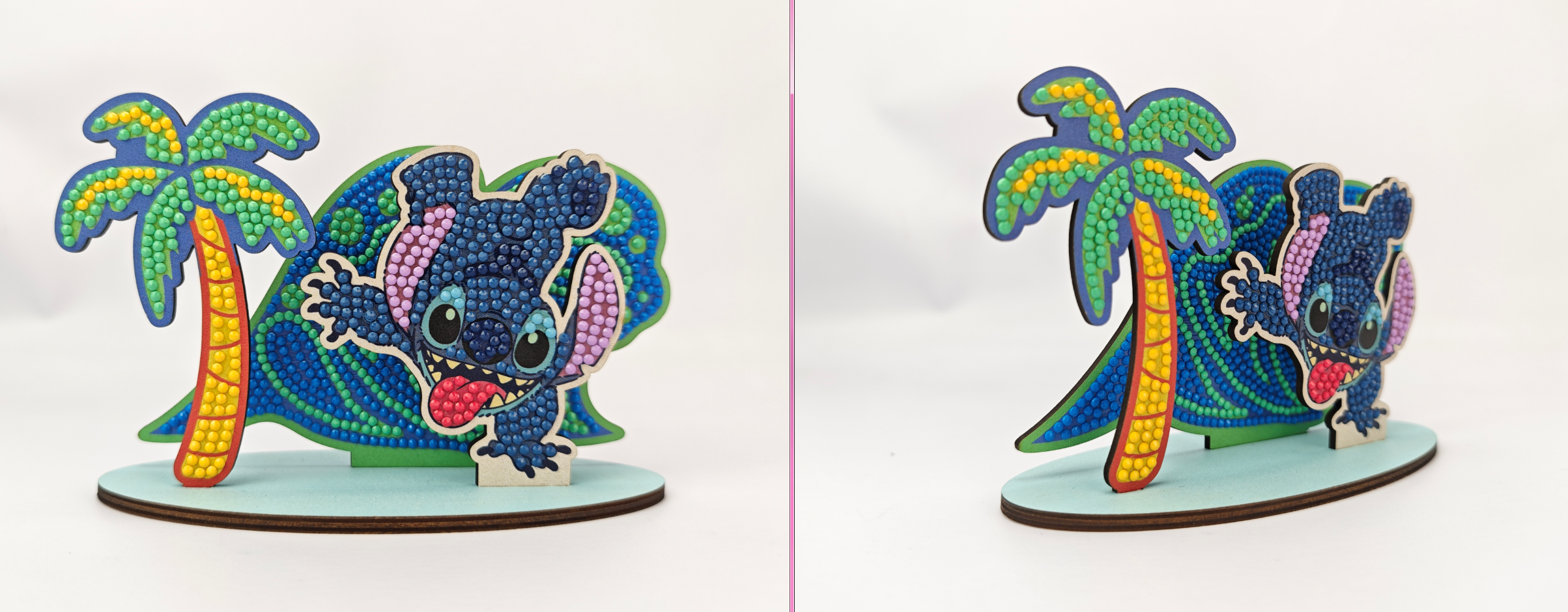 Trblietavý svet Stitch na vlnách Disney vykladanie z diamantov 3 ks