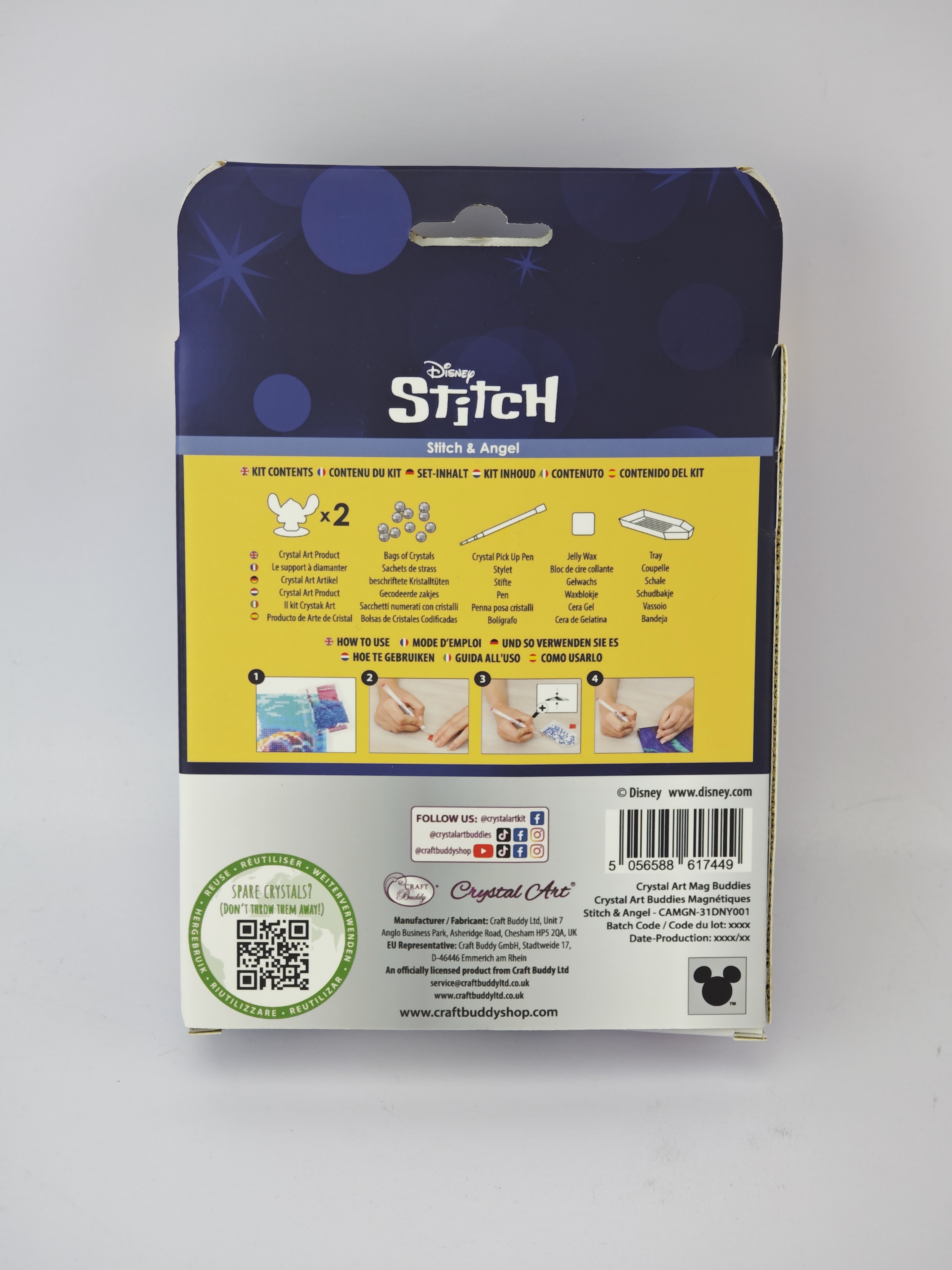 Žiarivé figúrky Stitch a Angel Disney s magnetom vykladanie z diamantov 2 ks