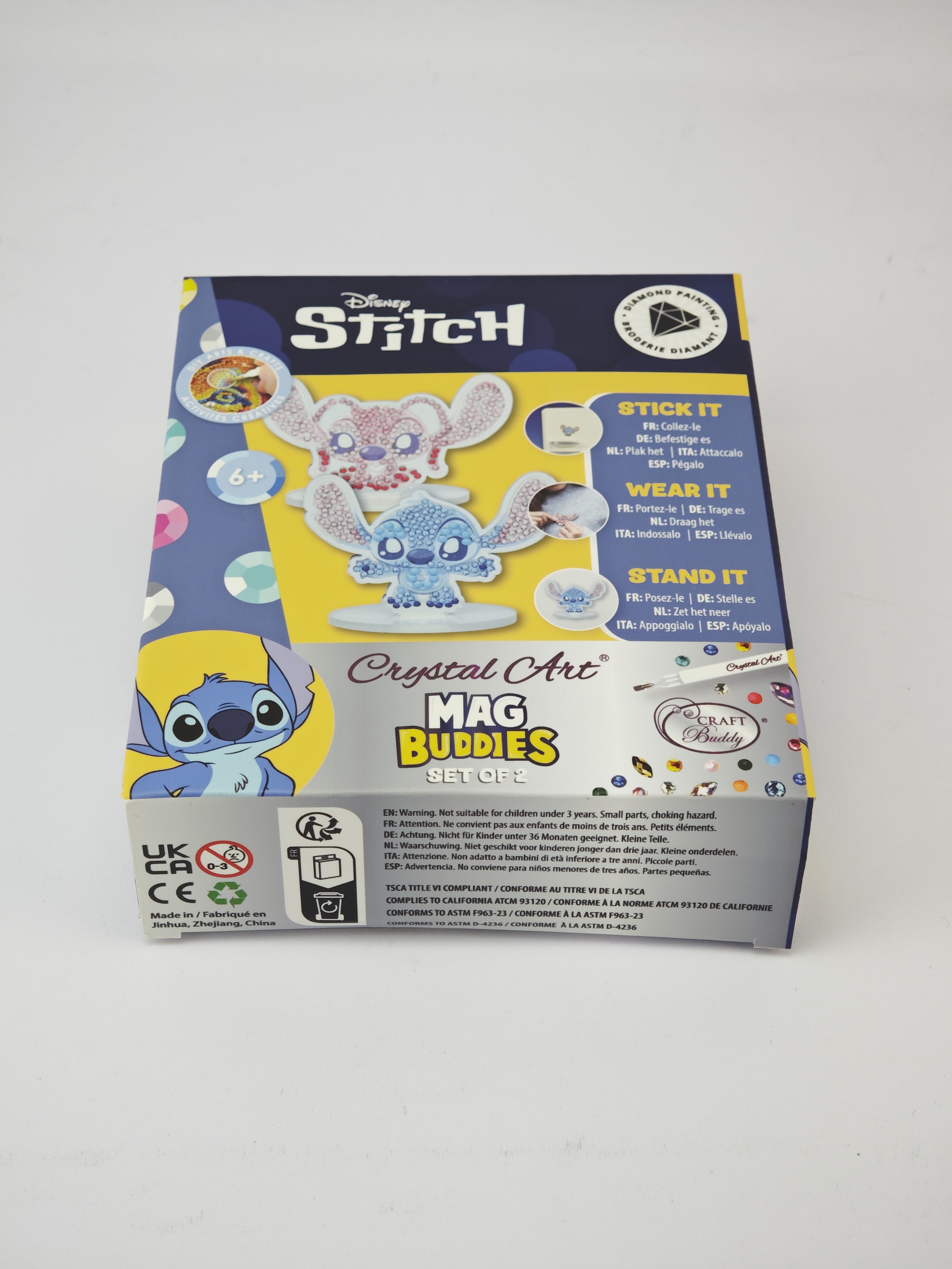 Žiarivé figúrky Stitch a Angel Disney s magnetom vykladanie z diamantov 2 ks