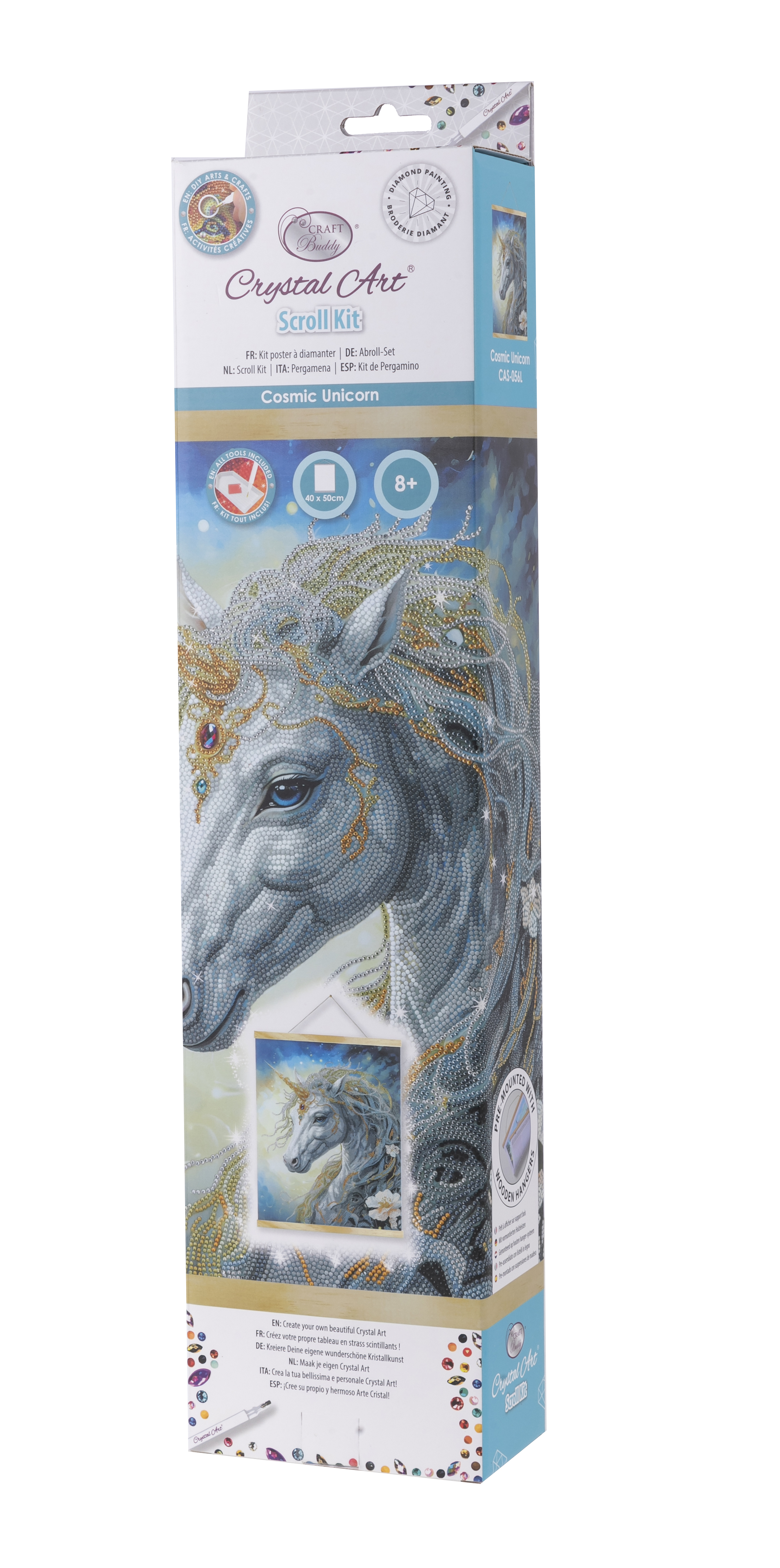 Obraz v lištách Kozmický jednorožec (35x45 cm) vykladanie z diamantov