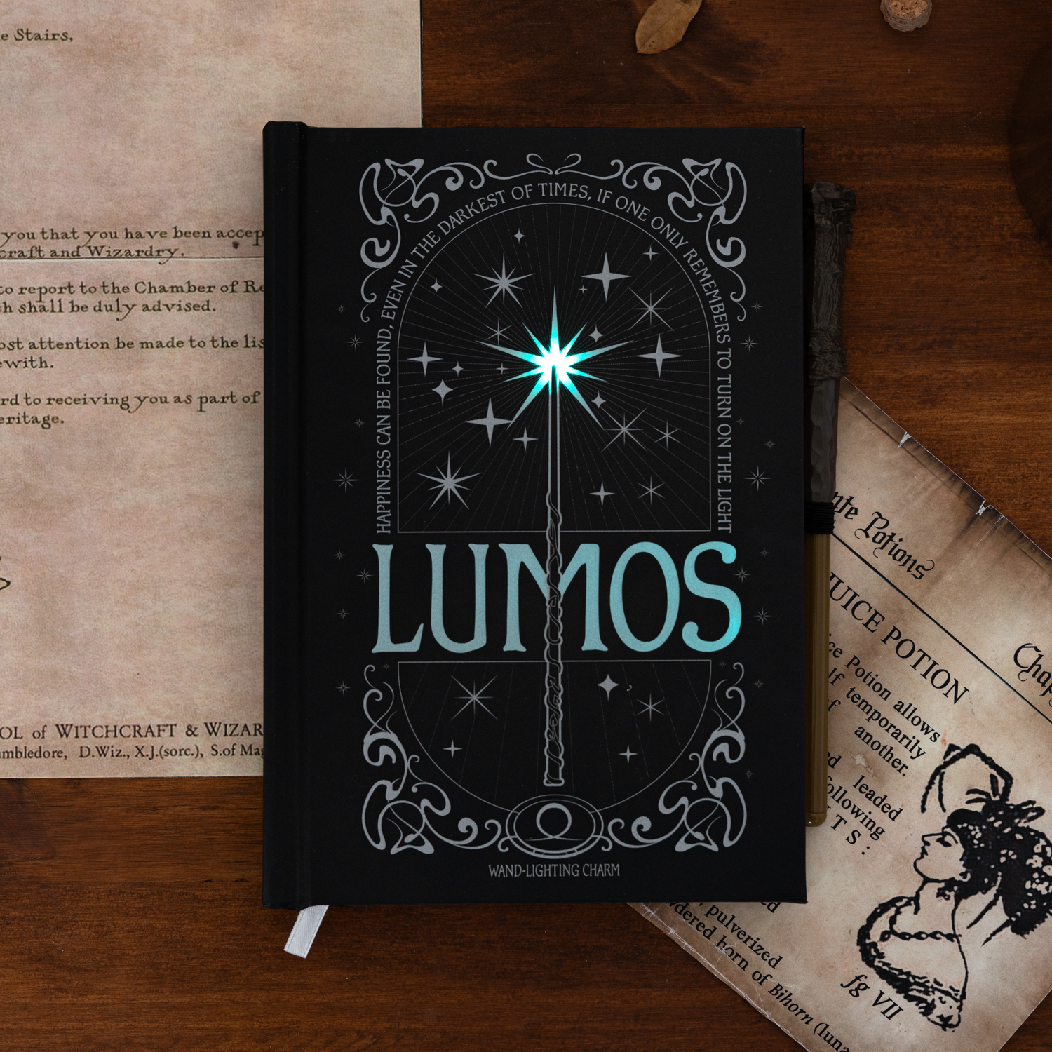 HARRY POTTER LUMOS MAXIMA PRÉMIOVÝ ZÁPISNÍK A5 SO SVETLOM