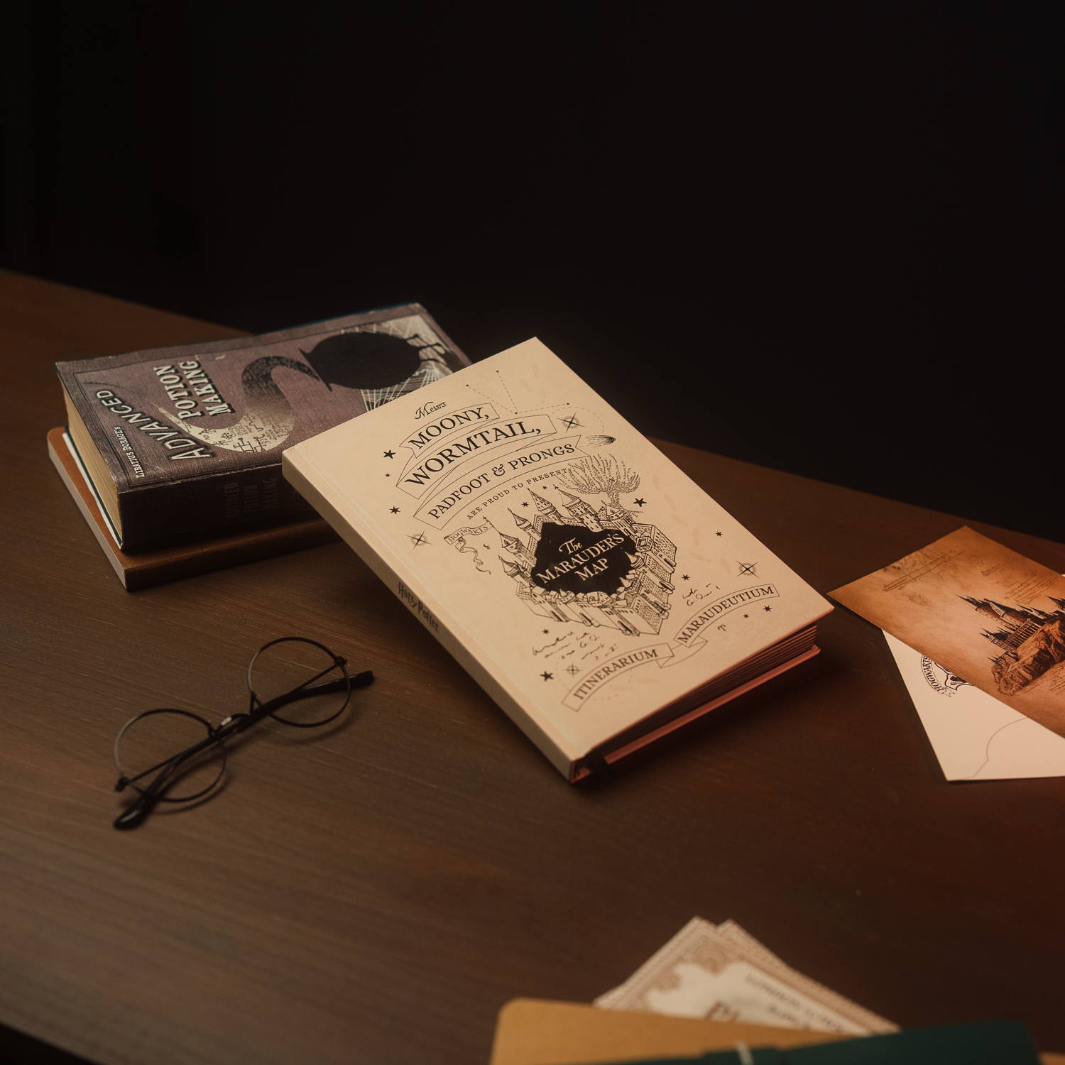 HARRY POTTER PRÉMIOVÝ ZÁPISNÍK A5 S OPTICKY MENIACOU SA ATRAMENTOVOU POTLAČOU – ZÁŠKODNÍCKA MAPA