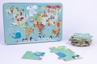 APLI XL Puzzle v plechovke - Svetová mapa Martina Hogana 24 dielikov