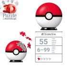 Puzzle-Ball Pokémon: Poké Ball červený 54 Ravensburger