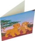 Pohľadnica Simba a Nala Disney vykladanie z diamantov