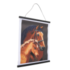 Obraz v lištách Gaštanové kobyly (35x45 cm) vykladanie z diamantov