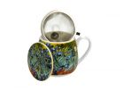 Porcelánový sudový hrnček so sitkom a krytom Vincent Van Gogh - Irises 430 ml