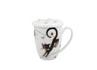 Porcelánový hrnček so sitkom a krytom Charming Cats - Roztomilé mačky 380 ml