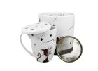 Porcelánový hrnček so sitkom a krytom Charming Cats - Roztomilé mačky 380 ml
