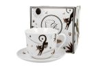Jumbo porcelánová šálka s podšálkou Charming Cats - Roztomilé mačky 470 ml